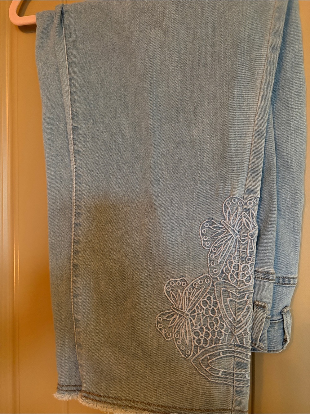 Northern Reflections Light Blue Embroidered Ankle Jeans Size 18